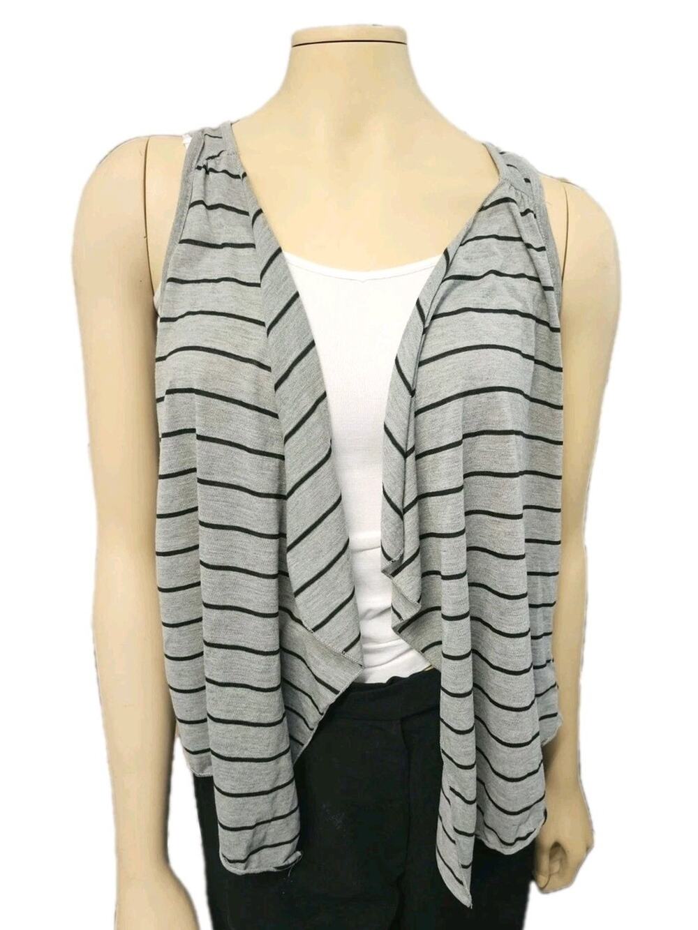 Rocker Girl Open Front Waterfall Cardigan Vest Sleeveless Asymmetrical Y2K XXL